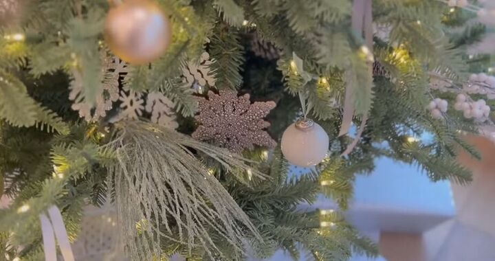 christmas home tour, Mercury glass ornaments on a tree