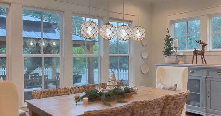 christmas home tour, Mercury glass and white Christmas decor in a dining room