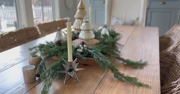 christmas home tour, Christmas centerpiece with candles