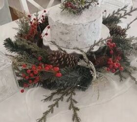 christmas house decorations, DIY faux cake centerpiece
