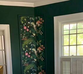 hollywood regency dining room, Green painted walls