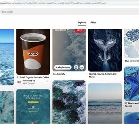 how to create a mood board, Pinterest images of a blue ocean