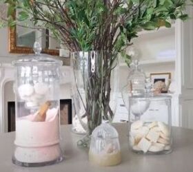 how to make your home look luxurious, Using apothecary jars for soap bath salts and body scrubs