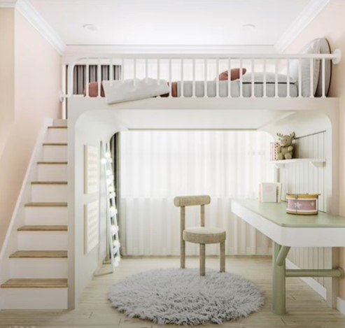 Loft bed with stairs