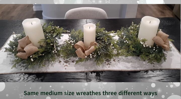 holiday decorating ideas, Placing medium sized wreaths over candles