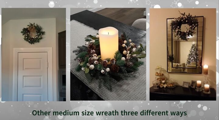 holiday decorating ideas, Using a medium size wreath in different ways