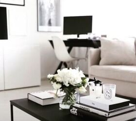 coffee table styling, Black and white coffee table styling ideas