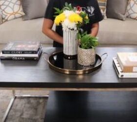 coffee table styling, Coffee table with vases of flowers
