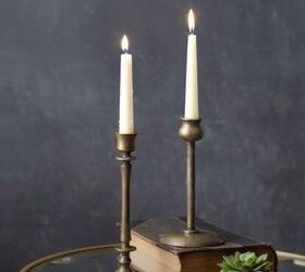 coffee table styling, Candlesticks with candles