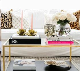 coffee table styling, Coffee table with a lower shelf styled