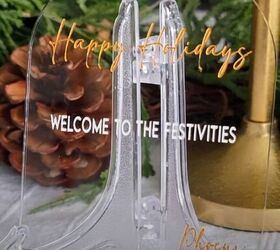 Acrylic welcome card on a table