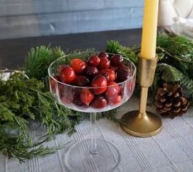 Coupe glass with cranberries