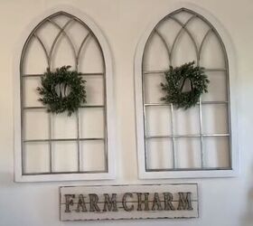 Mini wreaths on window arches
