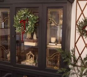 christmas decorate with me, Decorating a hutch for Christmas