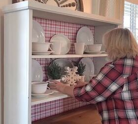 holiday decorating inspiration, Adding snowflake decor to the hutch