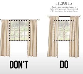 curtain hanging mistakes, Hanging curtains at the right height