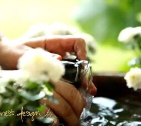 Filling the fountain with water