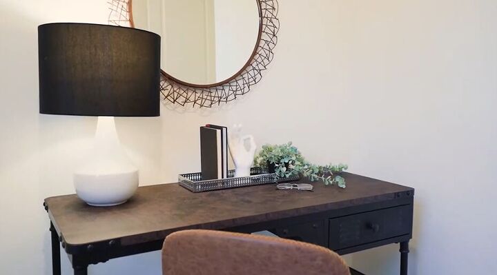 how to make small rooms look bigger, Mirror above the desk