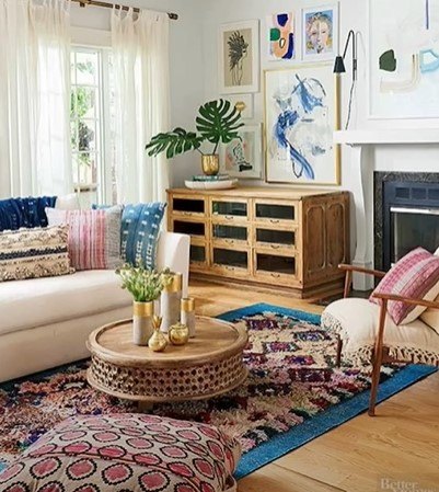 how to decorate boho, Bohomian style living room
