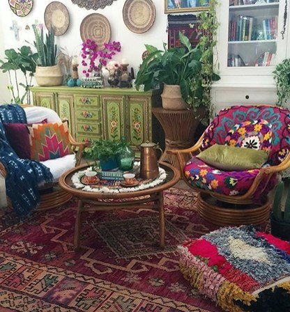 how to decorate boho, Lots of patterns in boho decor
