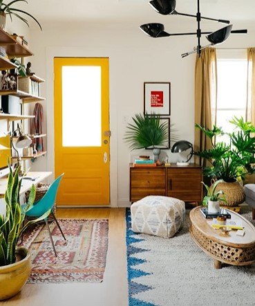 how to decorate boho, Yellow painted door