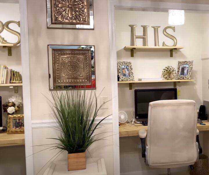 Easy Living Room Makeover into a His-and-Hers Office Space | Redesign