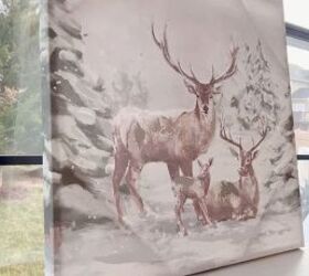 Placing the deer canvas in front of the window