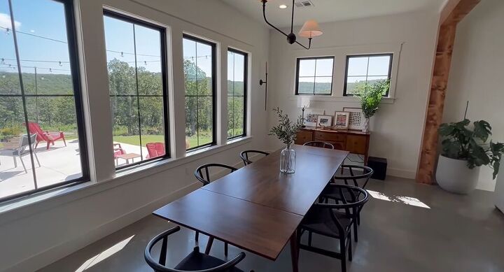Dining room with large windows
