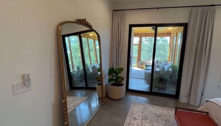 Sliding glass doors with access to the porch