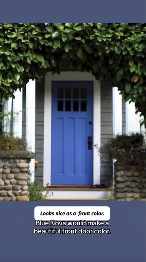 benjamin moore color of the year 2024, Blue Nova on a front door