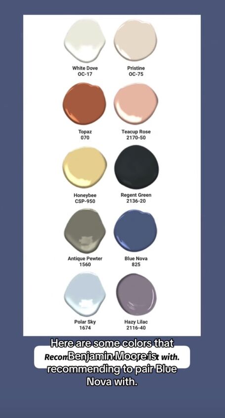 benjamin moore color of the year 2024, Complementary colors for Blue Nova