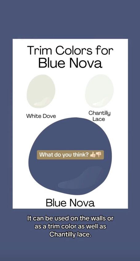 benjamin moore color of the year 2024, Blue Nova with White Dove and Chantilly Lace