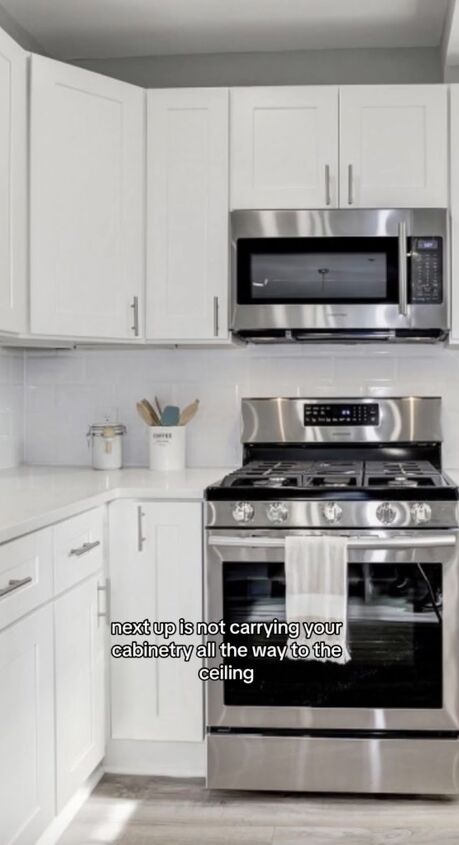 kitchen design mistakes, Awkward gap between cabinetry and ceiling