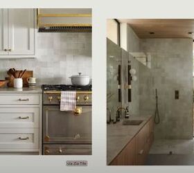 Zellige tile in a kitchen and bathroom