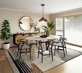 balance in interior design, Dining room rug