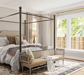 balance in interior design, Bedroom rug under a bed