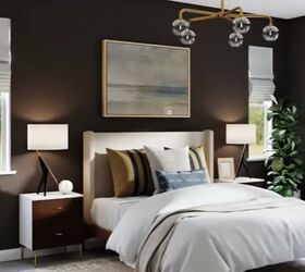 balance in interior design, Hanging artwork above a bed