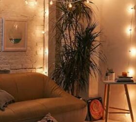Living room with fairy lights