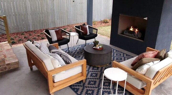 patio makeover, Mismatched outdoor furniture