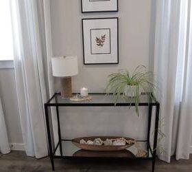 Console table with a plant