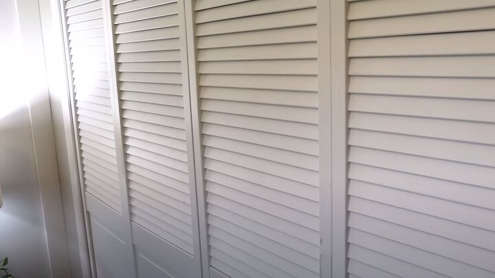 master bedroom tour, Shutters on the closets