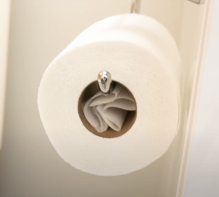how to make your home smell good, Dryer sheet tucked into a toilet roll