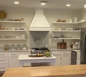 Open shelving in the kitchen