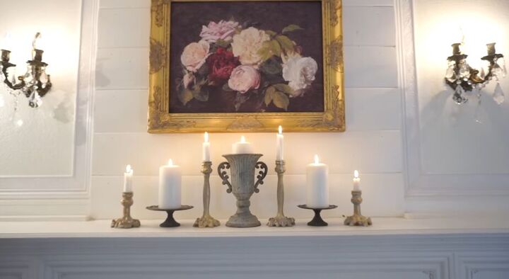 cozy home decor, Candles and candle holders on the mantel