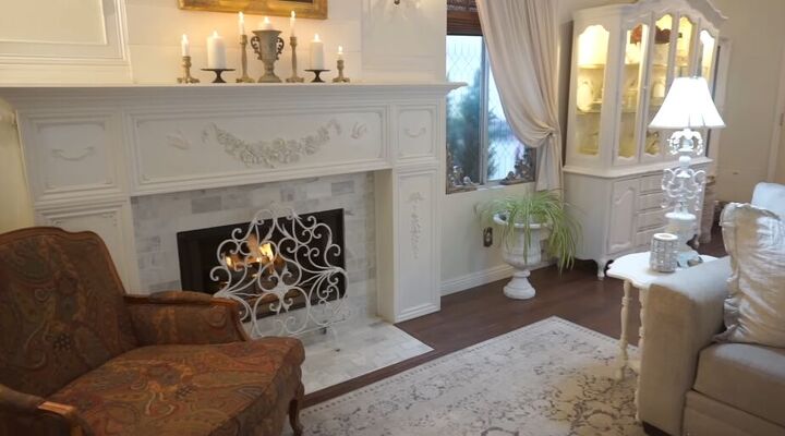 cozy home decor, French country fireplace