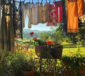cottagecore interior design, Laundry hanging outside