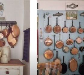 cottagecore interior design, Copper pots and pans hanging