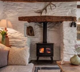 cottagecore interior design, Cozy cottage fireplace