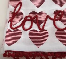 valentines day decor, Love embellished dish towels