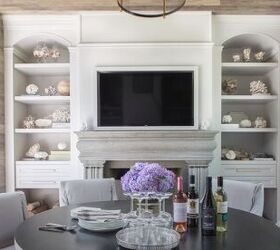 family room design, TV above the fireplace 2